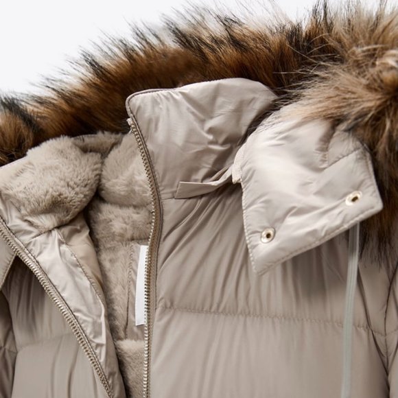 ZARA Water Repellent Down Filled Coat(Toffee, US XXL/EUR XXL) - Picture 7 of 10